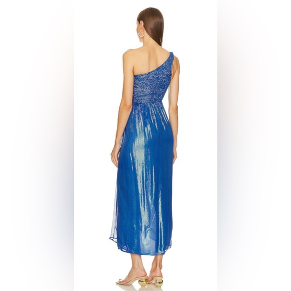NWT Sundress x Revolve Zuri Calvi Ocean
Blue Metallic Shimmer Dress XS/S - Picture 2 of 13